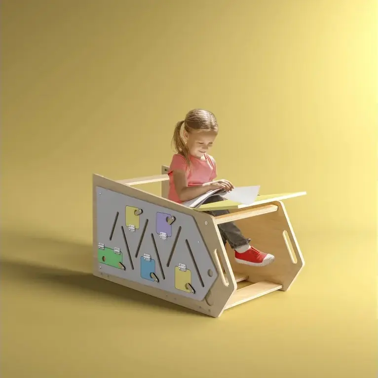 BusyKids Play XL Leertoren, Tafel en Stoel – Vanille - Afbeelding 5