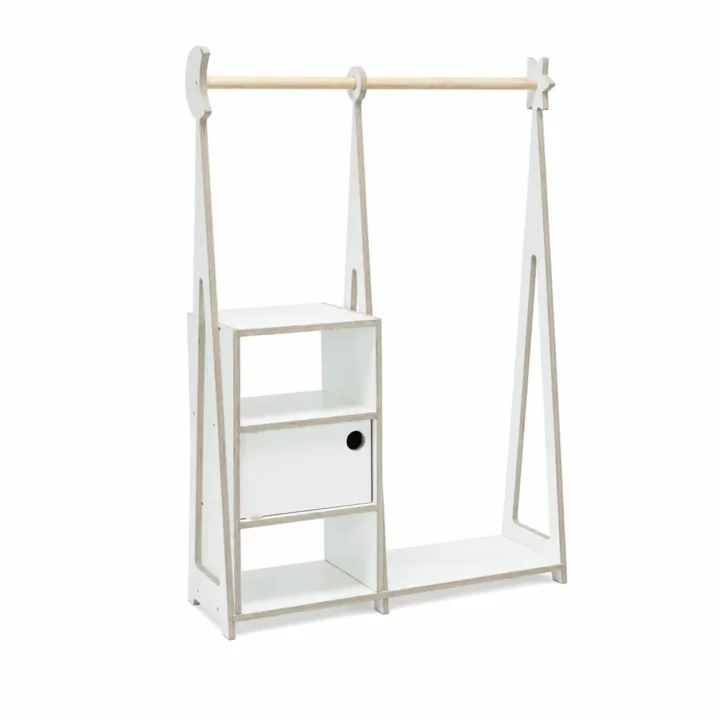Montessori Kledingkast met Opbergruimte – Wit